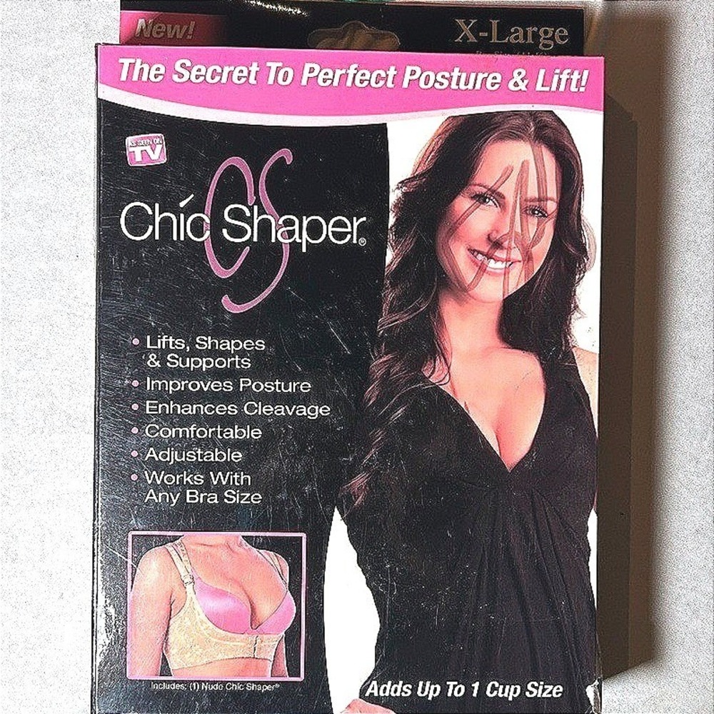 Chic Shaper Posture Lift Bra Enhancer Beige XL Adjustable NWT